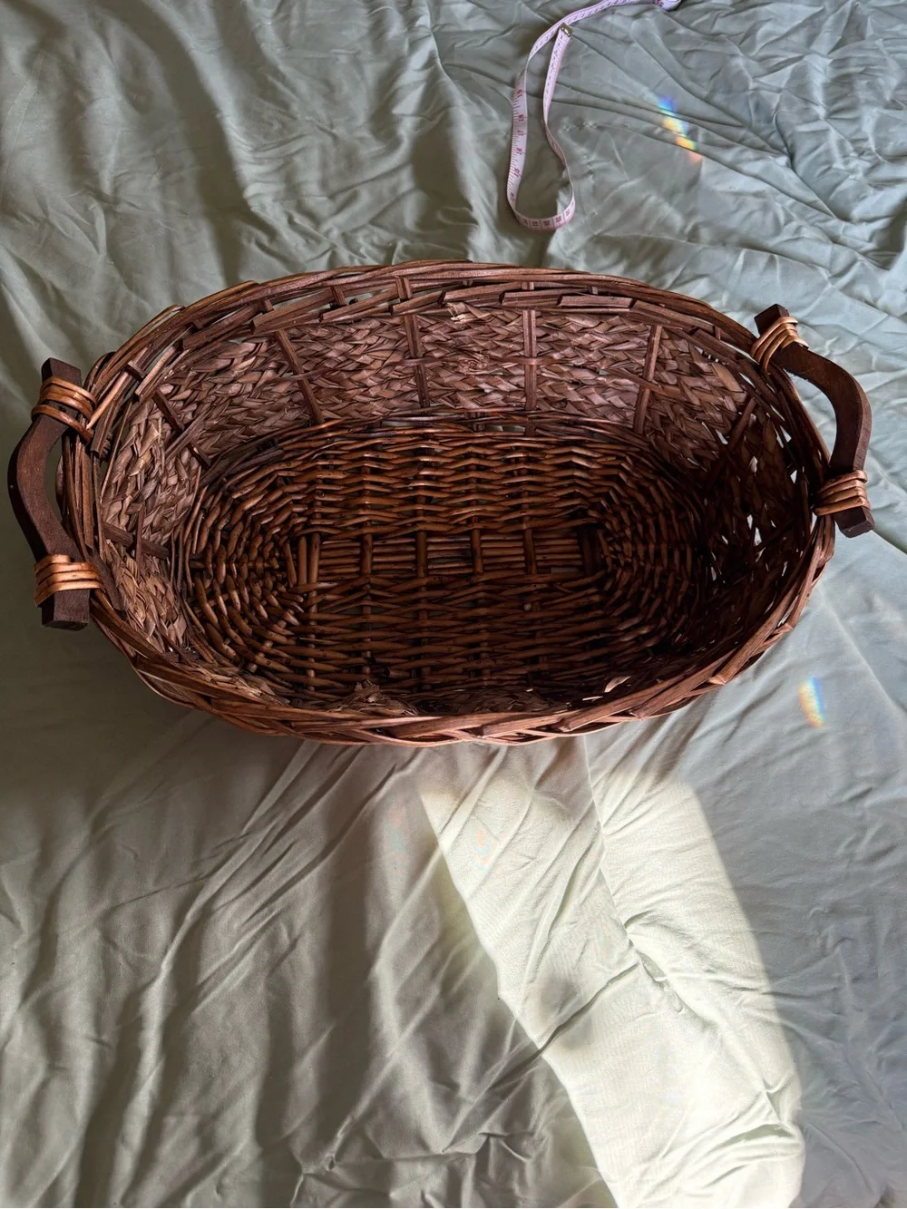Woven Brown Decorative Storage Basket with Handles